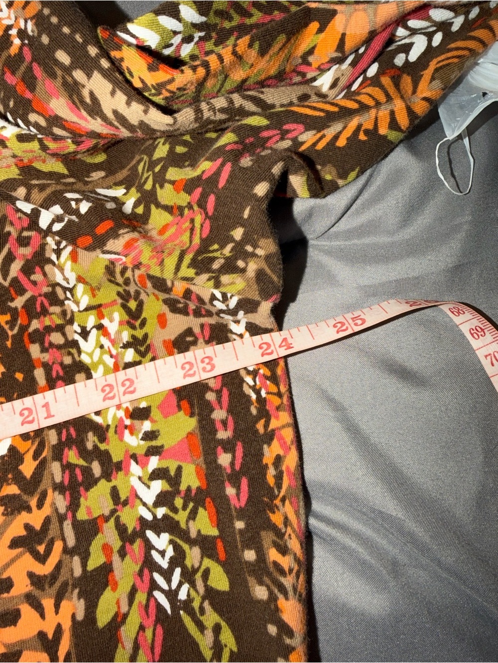 Ruby Rd. Multicolor V-Neck Fall Leaf Stripe Tunic - Picture 4 of 4